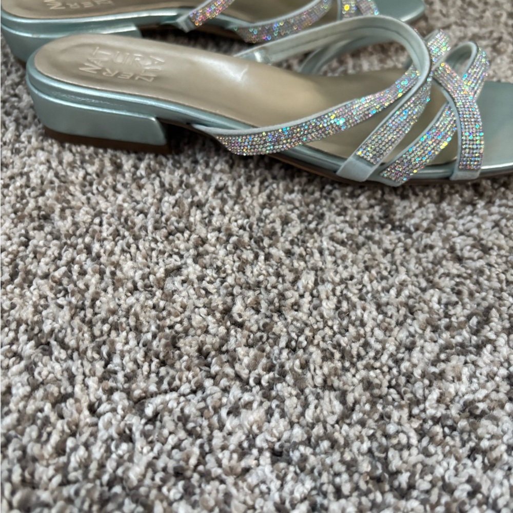 Naturalizer Silver and Blue Strappy Sandals - Picture 2 of 5